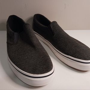 Men's Tober casual slip on loafers boat shoes, size 11.5, color black and white